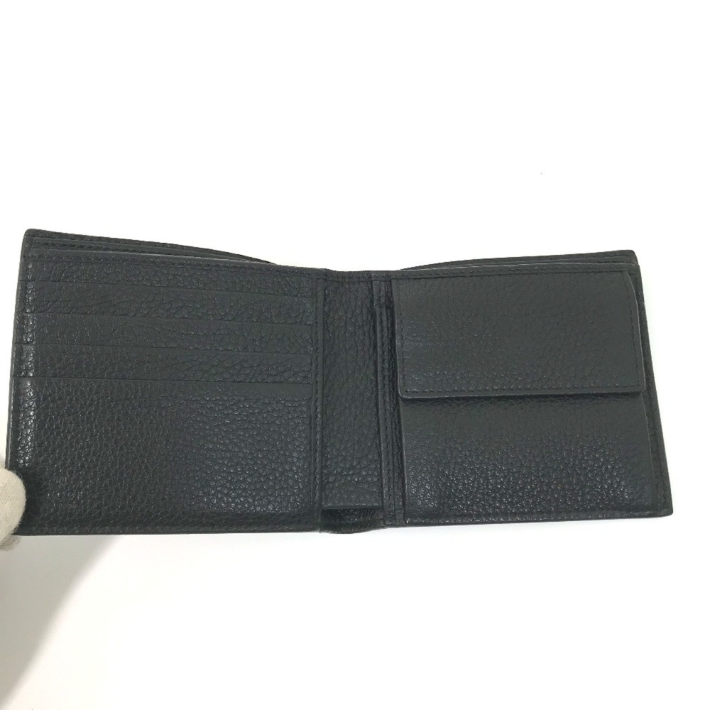 GUCCI 496316 Printed Compact Wallet Bi-fold Leather Men's Black E-240626-5 - Picture 7 of 13